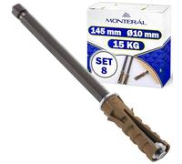 8 Pezzi Reggimensola a Scomparsa 145 mm Ø10 mm con Capacità di Carico 15 Kg - Staffe per Mensole a Scomparsa Prodotto in Acciaio - Garanzia di 10 Anni - MONTERAL