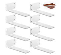 8 Pezzi Reggimensola, Staffe per Mensole Pesanti, Reggi Mensola da Muro, Reggimensola Invisibile - Bianco/25cm