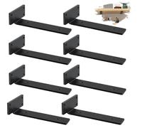 8 Pezzi Reggimensola, Staffe per Mensole Pesanti, Reggi Mensola da Muro, Reggimensola Invisibile - Nero/25cm
