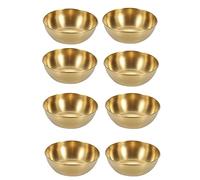 8 Pezzi Rotonde Ciotoline Dorate: HOMURY Ciotole per Salse in Acciaio Inox, Mini Ciotola Metallo, Piccole Ciotole per Servire Sushi, Intingere Salse, Spezie, Snack, Salse, Frutta (8.2cm x 2.7CM)