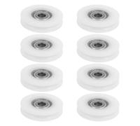 8 Pezzi Ruota a Scanalatura a U con Cuscinetto, in Nylon Bianco | Acciaio al Carbonio e Nailon, Struttura con Cuscinetto 625, per Sistemi Domestici su Guida