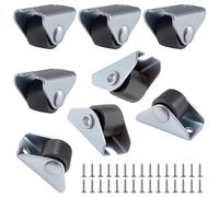 8 Pezzi Ruote Piccole da 15 mm Set, Piccole Ruote per Mobil Viti 18 Incluse, Silenziose per Mobil, Basso Profilo Fisse Pesanti, Non Girevoli per Piccoli Elettrodomestici, Cassetti, Carrelli, Bagagli
