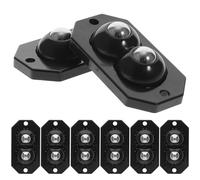 8 Pezzi Ruote Piroettanti Adesive Mini in Acciaio Inox e ABS | Movimento Silenzioso e Scorrevole, Nero, per Elettrodomestici Domestici, Set Compatto Rotazione Fluida