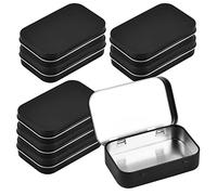 8 Pezzi Scatola di Metallo Latta, 95 x 62 x 20 mm Rettangolare Contenitore Tin Metallo, Piccolo Metallica Scatola Lattina di Immagazzinaggio con Coperchio per Casa Organizzatore Stoccaggio (Nero)