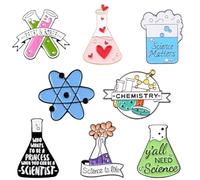 8 Pezzi Scienza Spilla Smaltata, Graziose Spille Cartoni Animati, Pin Estetica Chimica Spille, Spilla Da Laboratorio, Accessorio per Abbigliamento, per Zaino, Giacca, Cappello Con Clip