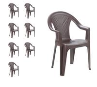 8 pezzi sedia impilabile sedia da bistrot poltrona impilabile in plastica eff...