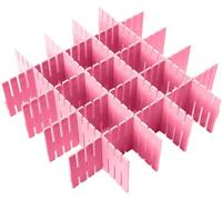 8 Pezzi Separatore Cassetti Plastica，Separatori per Cassetti in Plastica，per Ufficio, Bagno, Cucina o Camera da Letto.（Rosa）