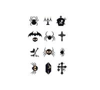 8 pezzi/set adesivo for tatuaggio temporaneo di Halloween adesivo for tatuaggio atmosfera emozionante tatuaggio finto realistico che copre le cicatrici del corpo
