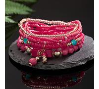 8 Pezzi/Set Braccialetto di Perle di Riso di Cristallo Elastico per Le Donne bracciali Multistrato in Pietra Naturale Geometrica Set Regalo Gioielli Bohemien Clever