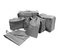 8 Pezzi Set di Cubi da Viaggio per Valigia, Organizer in Poliestere | Otto Pezzi Grigi, per Abiti e Accessori, Uso Casa e Viaggio, Ordine Compatto nella Borsa