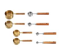 8 Pezzi Set di Cucchiai Dosatori in Acciaio Inossidabile per Cucina | Misurini da Cucina per Ingredienti Secchi , Finitura Lucida, Foro per Appendere, Uso Domestico