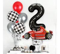 8 pezzi Set palloncini grandi con numeri da 0 a 9, palloncini in alluminio a forma di macchina da corsa da 101 cm, adatti per decorazioni di feste di compleanno 7,5,9,2,3,4,6,8,1,0Polietilene