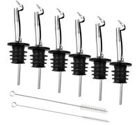 8 pezzi set per versatore per bottiglie con aletta 6 versatori per vino 2 stili di pulizia pennello versatore versatore per olio versatore conico versatore per vino in acciaio inox per olio vino