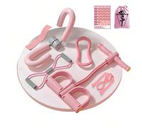 8 pezzi Set per Yoga e Fitness - Realizzato in materiale EVA - Include fasce elastiche, tonificatore per gambe, corda per salto, anello yoga, fasce a forma di 8, fasce elastiche, guida alle istruzioni