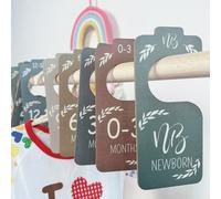 8 PEZZI/SET Separatori per armadi in legno colorati per la decorazione della cameretta, organizzatori per appendere i vestiti dei neonati fino a 24 mesi+, idea regalo per San Valentino 18x8 cmLettereL