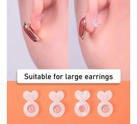 8 pezzi Sollevatori per orecchini in silicone - Supporti invisibili per orecchini per orecchie cadenti, supporto per orecchini per fissare gli accessori per gioielli per camera da letto, viaggio, uffi