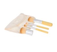 8 Pezzi Spazzole In Bamboo Con Setole E Borsa In Lino