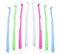 8 Pezzi Spazzolino Monociuffo, Scovolino per Pulizia Denti con Coperchio, Spazzolino Tuft, per Pulizia di Dettagli e Apparecchi Ortodontici(Bianco, Verde prato, Carminio, Azzurro cielo)