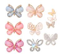 8 Pezzi Spille Farfalla Distintivi, Schiena Piatta Spille da Donna a Forma di Farfalla, Spilla di Farfalla Strass, per Adatto a Donne E Ragazze, Vestiti, Zaini, Accessori per Cappelli