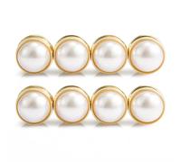 8 pezzi Spille Magnetiche per Hijab, Pesi per Velo da Sposa Perle Magnetiche Perle a Doppia Faccia Hijab Perle Multiuso Pesi per Velo da Sposa per Donne Sciarpe Vestiti Decorazione Hijab (Oro)