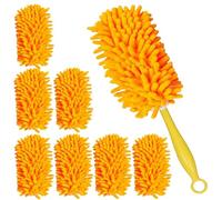 8 pezzi spolverino lavabile per Swiffer Duster, ricarica in microfibra riutilizzabile a 360° con manico, rimozione efficiente della polvere e pulizia, forte assorbimento