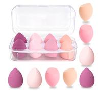 8 Pezzi Spugnette Trucco Make Up, Spugnette Trucco per Fondotinta, Correttore e Cipria, Spugna Make-Up Lavabile, Uso Bagnato e Asciutto per Liquidi, Creme e Polveri, con Scatola Portaoggetti