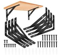 8 Pezzi Staffa per Mensola Triangolare, Staffe Supporti per Mensole a Parete Triangolare, Staffa per Tavolo a Muro 90 Gradi Angolo Retto per Mensole in Legno Galleggianti Libreria, 150x95mm