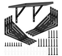 8 Pezzi Staffa per Mensola Triangolare, Staffe Supporti per Mensole a Parete Triangolare, Staffa per Tavolo a Muro 90 Gradi Angolo Retto per Mensole in Legno Galleggianti Libreria, 200x120mm