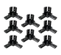 8 pezzi staffe angolari a 3 vie, 3030 nero otto fori con vite di bloccaggio M6X8