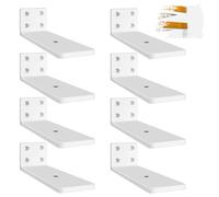 8 Pezzi Staffe per Mensole Fluttuanti, 12,7cm Staffe per Mensole Pesanti, Supporto da Appendere Alla Parete per Mensole Fai da Te | 5 mm Di Spessore con Viti (Bianco) 5in