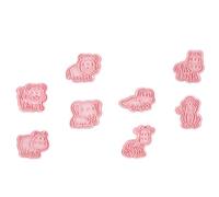 8 Pezzi Stampi 3d per Biscotti Animali, Set, Plastica Rosa | Creativi e Adorabili, Facili da Pulire, Portatili e Riutilizzabili, per Dolci Fatti in Casa