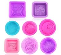 8 Pezzi Stampi per Sapone, Silicone per Uso Alimentare, Stampo Morbido per Cupcake e Muffin, Rose Soap Moulds, Stampo per Fai da Te Fatto in casa Riutilizzabile per Torta Bread Pudding Chocolate