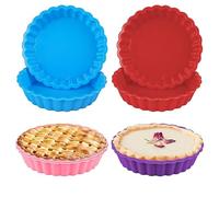 8 Pezzi Stampo Crostata Silicone, 11cm Formine per Crostatine Silicone