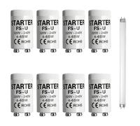 8 Pezzi Starter Neon 4-65W 220-240V, Starter per Tubo Fluorescenti, Starter Universale per Accensione Tubi Neon, LED, Lampade Neon, Illuminazione Efficiente, per Ambienti Domestici e Commerciali