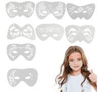 8 Pezzi Stencil per La Pittura del Viso Truccabimbi Trucco Stencil di Occhio Riutilizzabile Viso,Fiori,Stelle,Cuori,Maschere,Delfini, Farfalle Stencill di Pittura del Viso per Festival, Mascherata