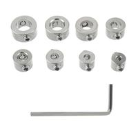 8 Pezzi Stop di Profondità Trapano, 3-10mm Set Anello Arresto Posizionatore Limitatore Doppia Vite per Lavori Perforazione Della Lavorazione Del Legno