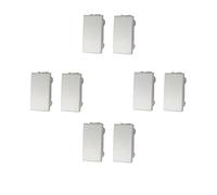 8 Pezzi Tasto copriforo falso polo 1 modulo compatibile con BTicino Living Light e Living International - Silver Grigio Tech - modulo da incasso