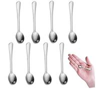 8 Pezzi Tiny Cucchiaini da Caffè,Piccoli Cucchiai in Acciaio Inox per Barattoli Spezie,7,5CM,Adorabili Piccoli Cucchiai Acciaio Inox per Spezie, Sale, Piccole Palettine Divertenti