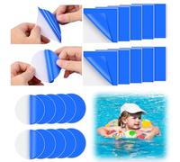 8 Pezzi Toppa di Riparazione in PVC Autoadesivo, Toppe per Materassini Gonfiabili, Kit Riparazione Piscina Gonfiabile Toppe, per Riparare Tutti I Letti Ad Acqua Delle Piscine, Quadrato e Rotondo