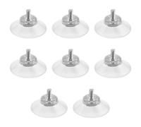 8 Pezzi Ventose con Filettatura e Dado Zigrinato, Ventose Trasparenti in PVC Resistenti Senza Forature, Ganci a Ventosa Extra Forti per Vetro, Finestra, Piastrelle, Superfici Lisce, ø30mm