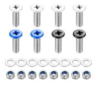 8 Pezzi Viti Targa Moto Kit di Fissaggio, M5 x 17mm Acciaio Inox 304, Viti per Targa Auto Moto Scooter, con Dadi e Rondelle - Resistente alla Ruggine