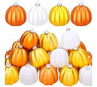 8 Pezzi Zucche Decorative da Appendere per Halloween, Mini Zucche Artificiali, Autunno da Appendere di Albero, per Autunno, Ringraziamento, Halloween, Natale, Festa, Decorazione per la Casa
