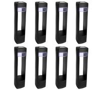 8 Pezzo LED Lampada Solare Plastica Nera da Strada Illuminazione Giardino