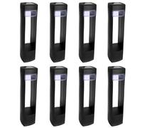 8 Pezzo LED Lampada Solare Plastica Nera da Strada Illuminazione Giardino