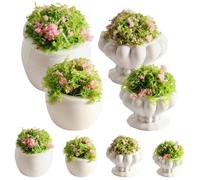 8 piante in miniatura per casa delle bambole - Set di piante verdi minuscole e realistiche con vasi, perfette in miniatura scala 1:12 per decorazioni di case delle bambole e giardini