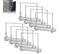 8 piastre di sicurezza, M8 x 60 mm, con chiusura di bloccaggio, rettangolari, perni di sicurezza zincati, per rimorchi, trattori, fattoria, tosaerba