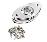 8 piastre Yootones ovali per jack con viti, compatibili con basso (argento)