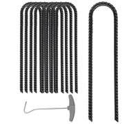 8 picchetti di ancoraggio a terra, 30 x 6 cm, antiruggine, ganci a U | picchetti per tappeto elastico, picchetti di ancoraggio a terra, chiodi per tende, recinzioni da campeggio