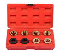 8 Piece Metric Thread Chaser Set - Portable Restorer Repair Kit, Rethreading Tapping Tool | For Damaged Bolts Fasteners Automotive Workshop Garage Maintenance Use, Thread Repair Kit, Metric Restorer