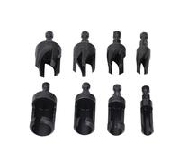 8-Piece Wood Plug Drill Bit Set, Carbon Steel Hex Shank, 1/4 3/8 1/2 5/8 Straight & Tapered Plug Cutters, for Woodworking, Furniture, Cabinetry, and Professional Carpentry